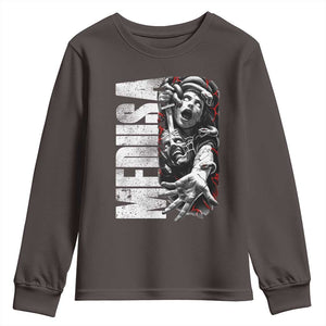 Greek Mythology Medusa Youth Sweatshirt TS09 Dark Chocolate Print Your Wear