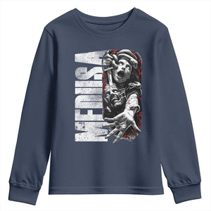 Greek Mythology Medusa Youth Sweatshirt TS09 Navy Print Your Wear