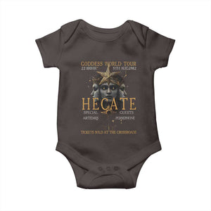 Greek Mythology Hecate Triple Goddess Baby Onesie Goddess World Tour Persephone Artemis TS09 Dark Chocolate Print Your Wear