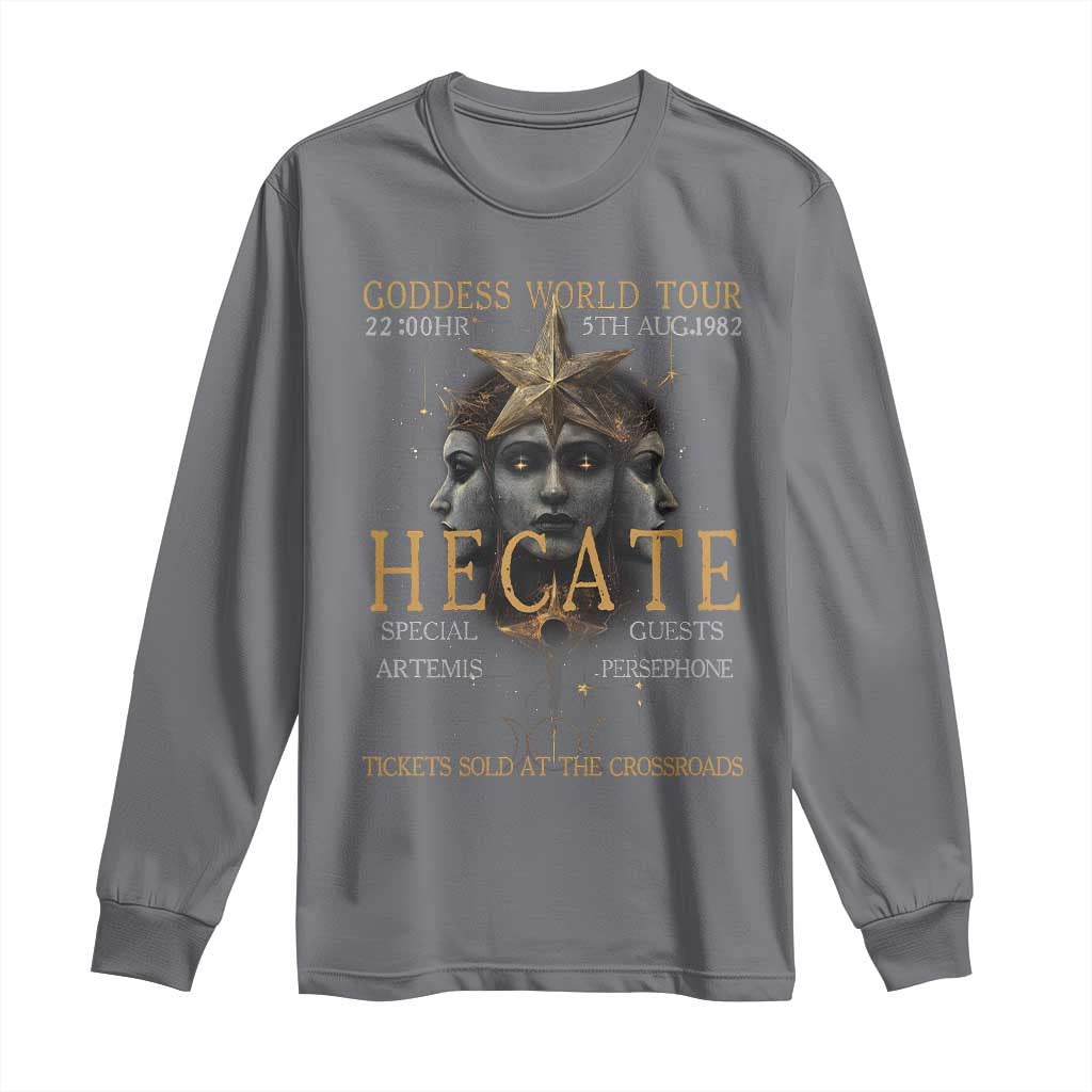 Greek Mythology Hecate Triple Goddess Long Sleeve Shirt Goddess World Tour Persephone Artemis TS09 Charcoal Print Your Wear