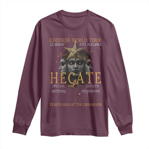 Greek Mythology Hecate Triple Goddess Long Sleeve Shirt Goddess World Tour Persephone Artemis TS09 Maroon Print Your Wear