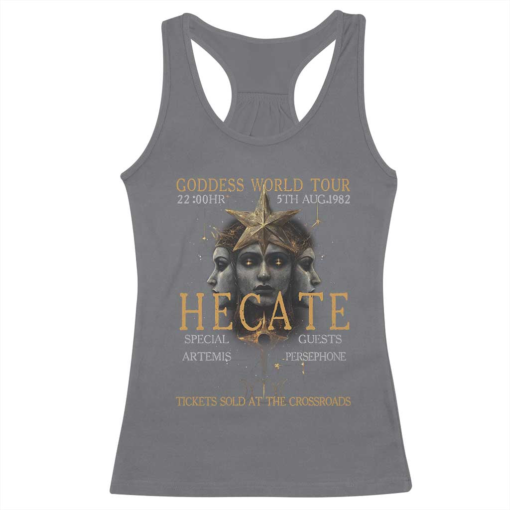 Greek Mythology Hecate Triple Goddess Racerback Tank Top Goddess World Tour Persephone Artemis TS09 Charcoal Print Your Wear