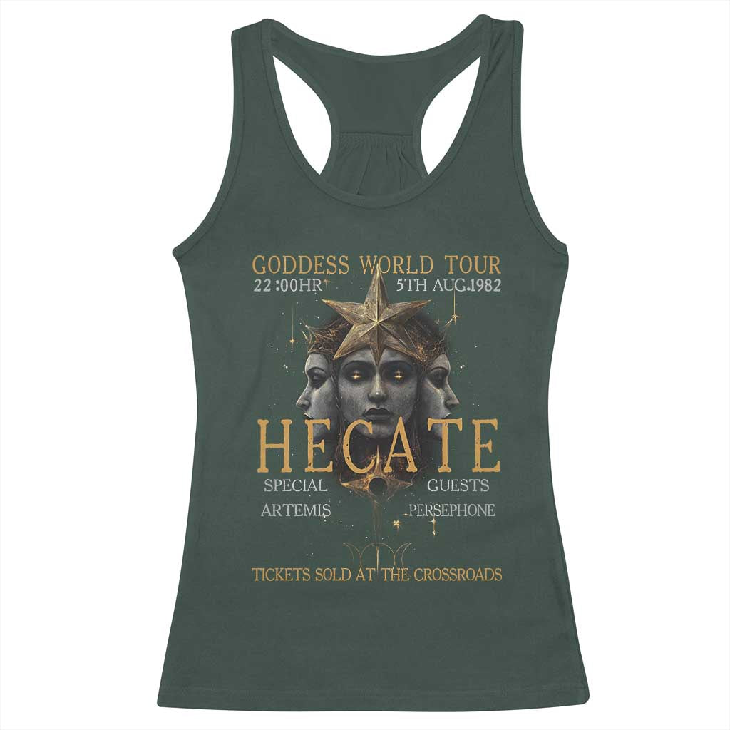Greek Mythology Hecate Triple Goddess Racerback Tank Top Goddess World Tour Persephone Artemis TS09 Dark Forest Green Print Your Wear