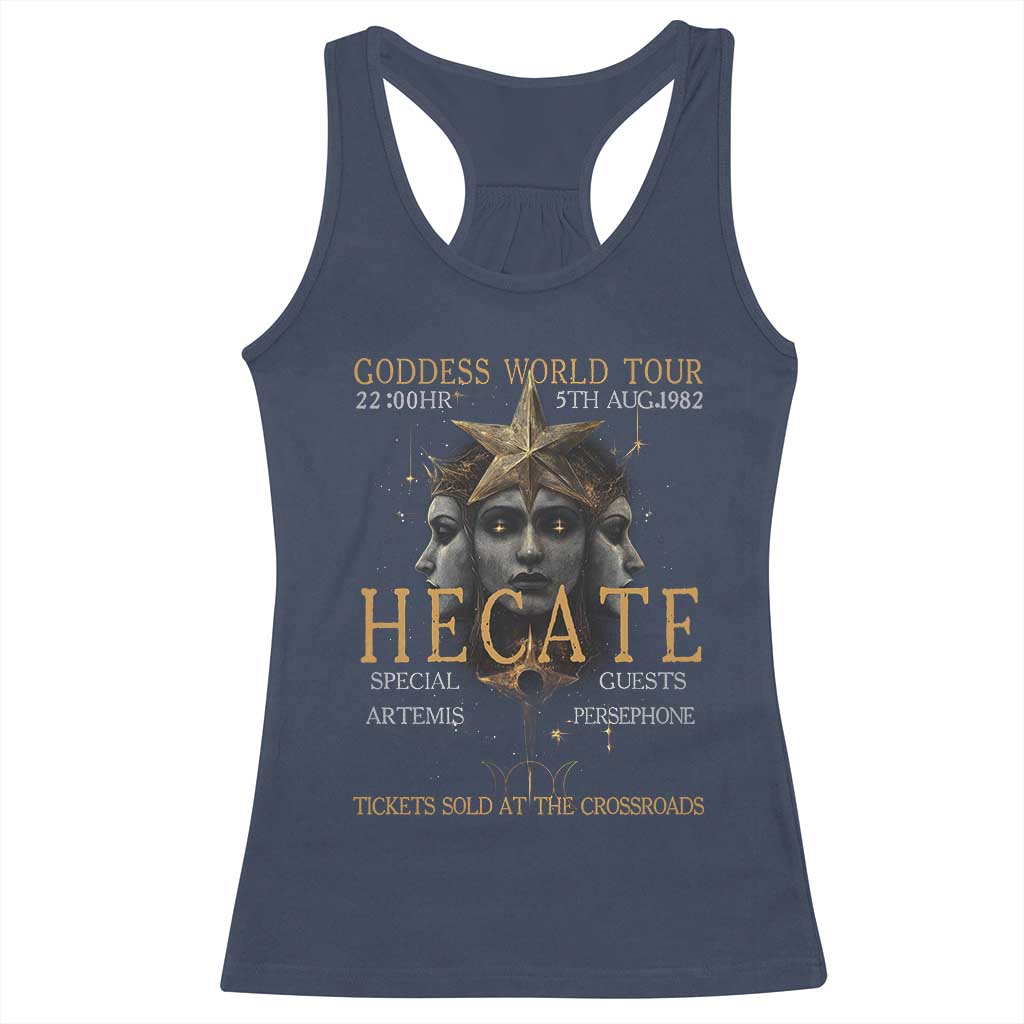 Greek Mythology Hecate Triple Goddess Racerback Tank Top Goddess World Tour Persephone Artemis TS09 Navy Print Your Wear