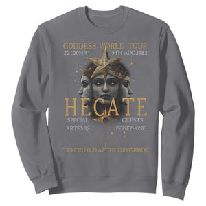 Greek Mythology Hecate Triple Goddess Sweatshirt Goddess World Tour Persephone Artemis TS09 Charcoal Print Your Wear