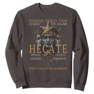 Greek Mythology Hecate Triple Goddess Sweatshirt Goddess World Tour Persephone Artemis TS09 Dark Chocolate Print Your Wear