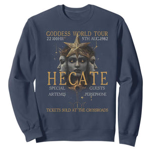 Greek Mythology Hecate Triple Goddess Sweatshirt Goddess World Tour Persephone Artemis TS09 Navy Print Your Wear