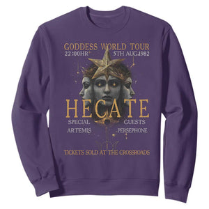 Greek Mythology Hecate Triple Goddess Sweatshirt Goddess World Tour Persephone Artemis TS09 Purple Print Your Wear