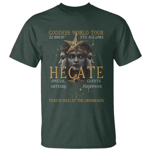 Greek Mythology Hecate Triple Goddess T Shirt Goddess World Tour Persephone Artemis TS09 Dark Forest Green Print Your Wear