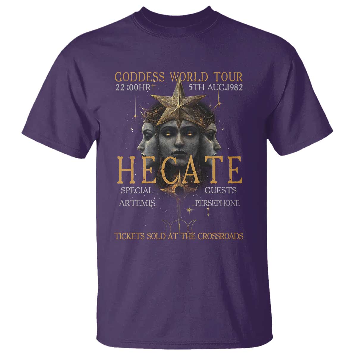 Greek Mythology Hecate Triple Goddess T Shirt Goddess World Tour Persephone Artemis TS09 Purple Print Your Wear