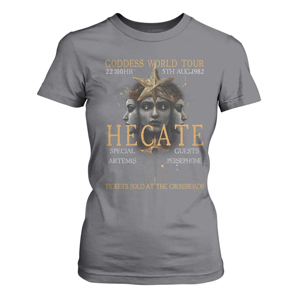 Greek Mythology Hecate Triple Goddess T Shirt For Women Goddess World Tour Persephone Artemis TS09 Charcoal Print Your Wear
