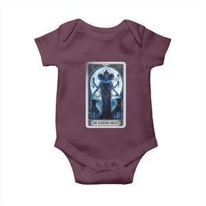 Greek Mythology Hecate Triple Goddess Baby Onesie Moon Pagan Gothic Witch TS09 Maroon Print Your Wear