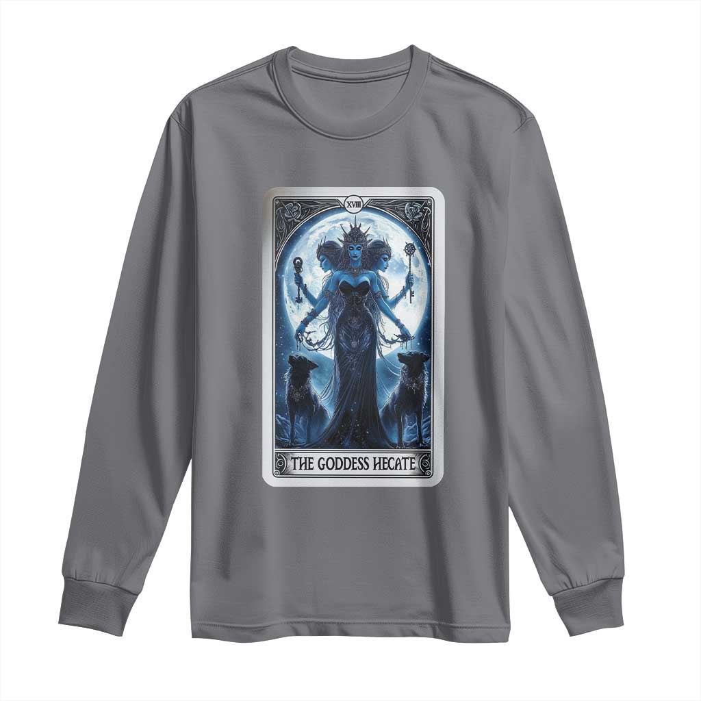 Greek Mythology Hecate Triple Goddess Long Sleeve Shirt Moon Pagan Gothic Witch TS09 Charcoal Print Your Wear