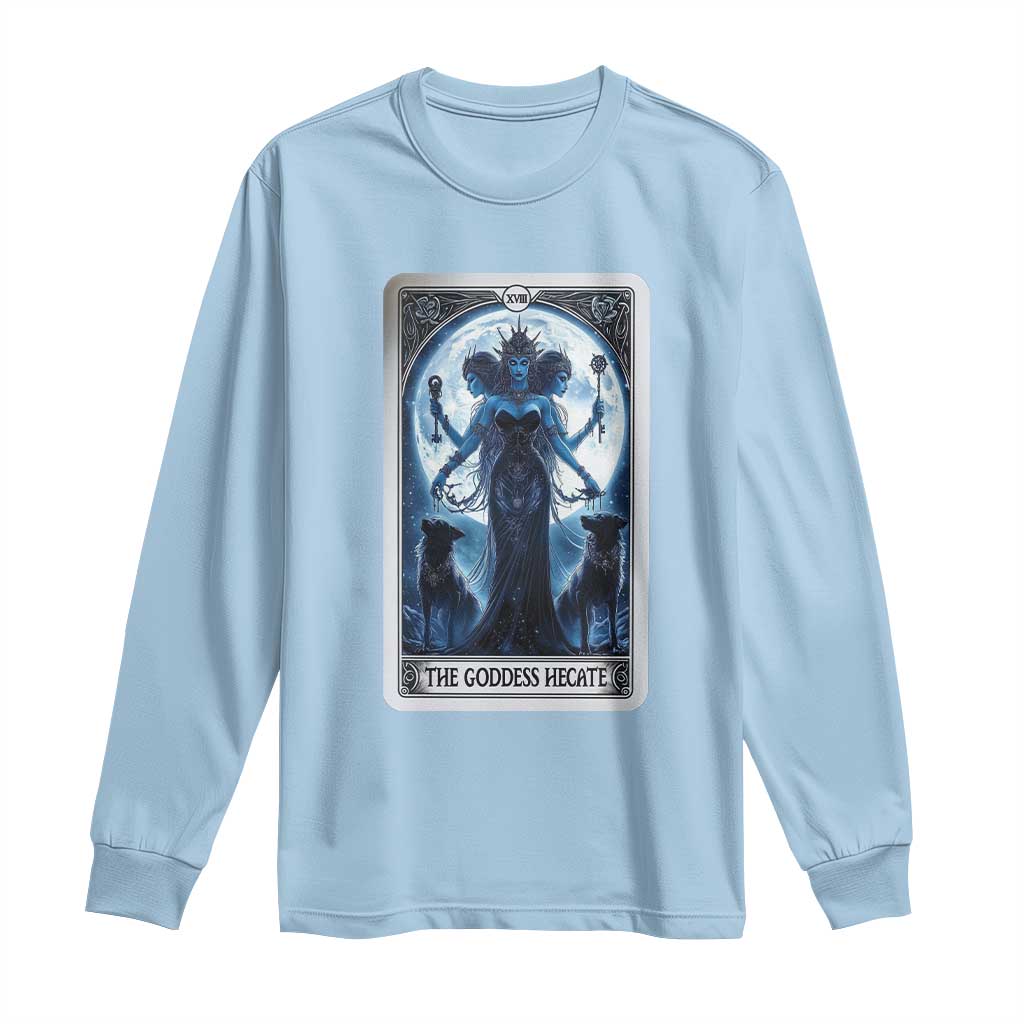 Greek Mythology Hecate Triple Goddess Long Sleeve Shirt Moon Pagan Gothic Witch TS09 Light Blue Print Your Wear