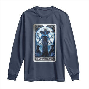 Greek Mythology Hecate Triple Goddess Long Sleeve Shirt Moon Pagan Gothic Witch TS09 Navy Print Your Wear