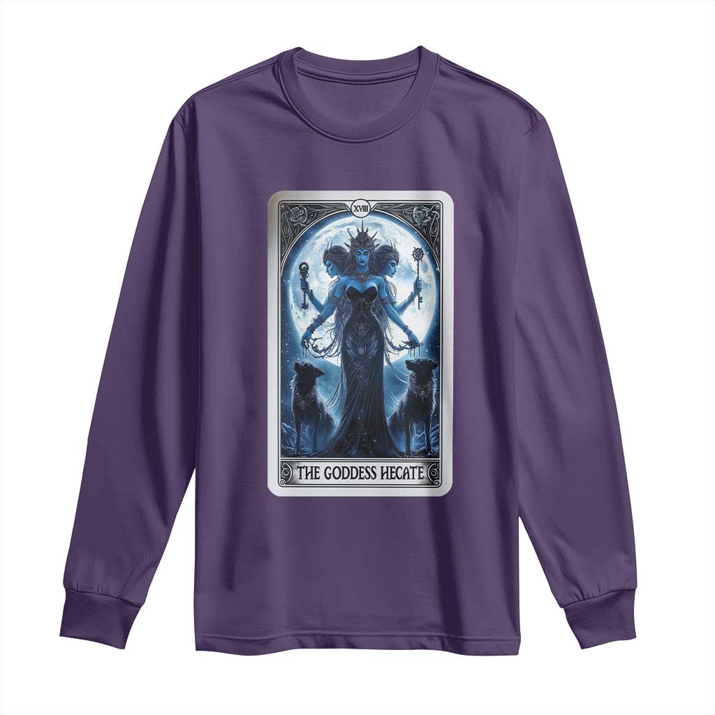 Greek Mythology Hecate Triple Goddess Long Sleeve Shirt Moon Pagan Gothic Witch TS09 Purple Print Your Wear