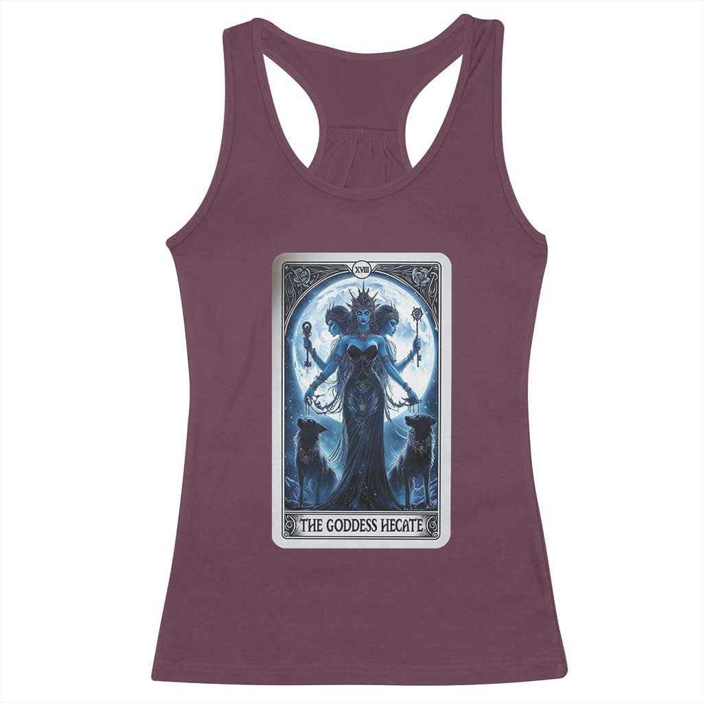Greek Mythology Hecate Triple Goddess Racerback Tank Top Moon Pagan Gothic Witch TS09 Maroon Print Your Wear