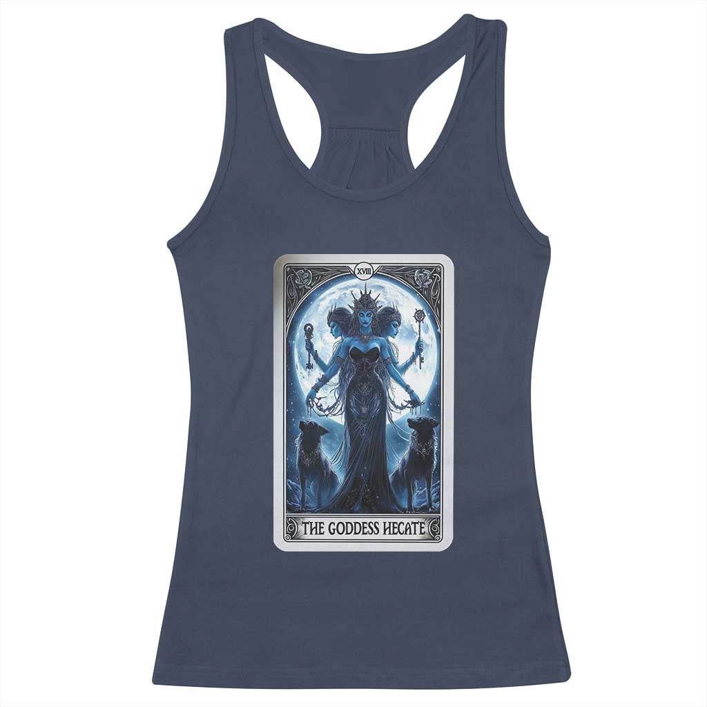 Greek Mythology Hecate Triple Goddess Racerback Tank Top Moon Pagan Gothic Witch TS09 Navy Print Your Wear