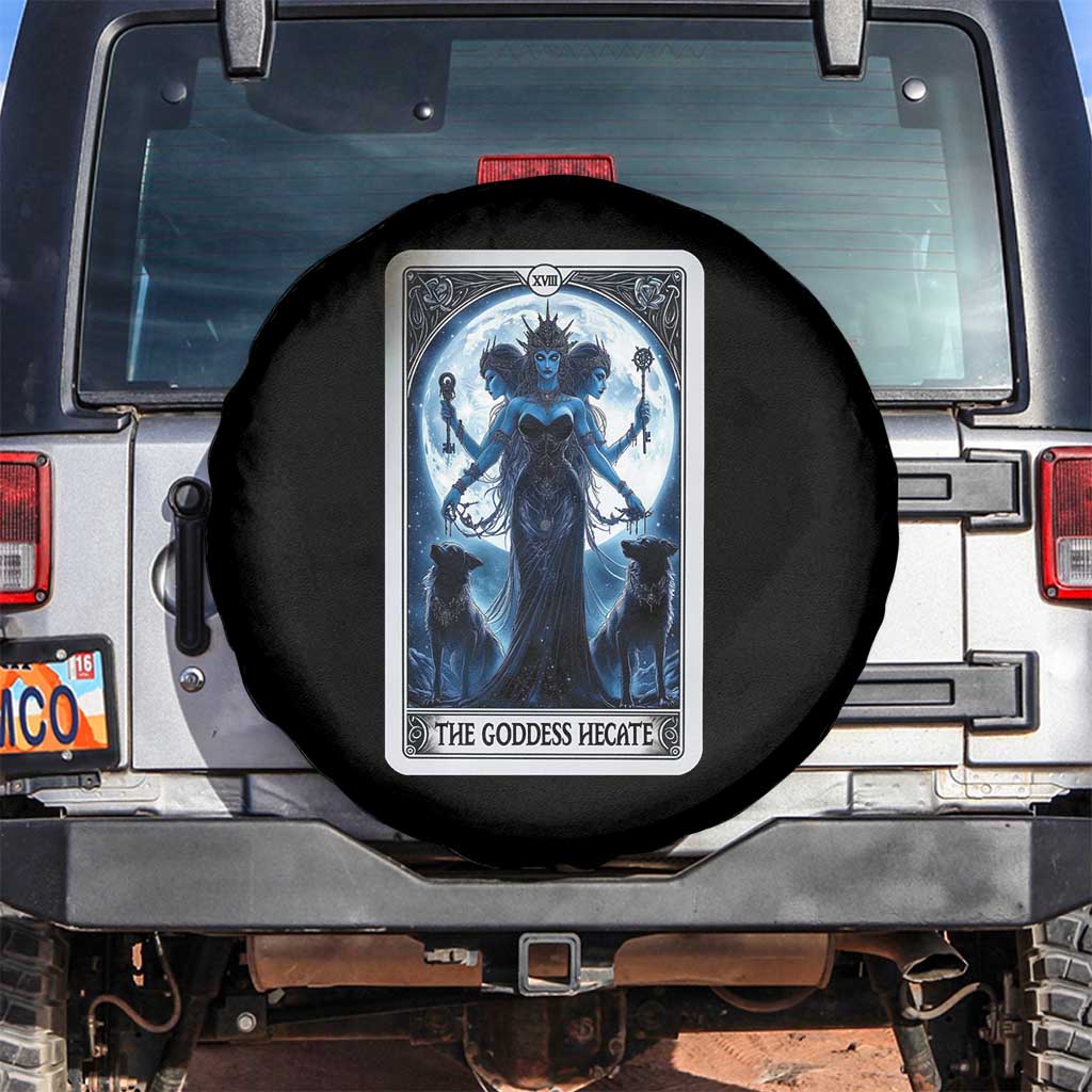 Greek Mythology Hecate Triple Goddess Spare Tire Cover Moon Pagan Gothic Witch TS09 No hole Black Print Your Wear