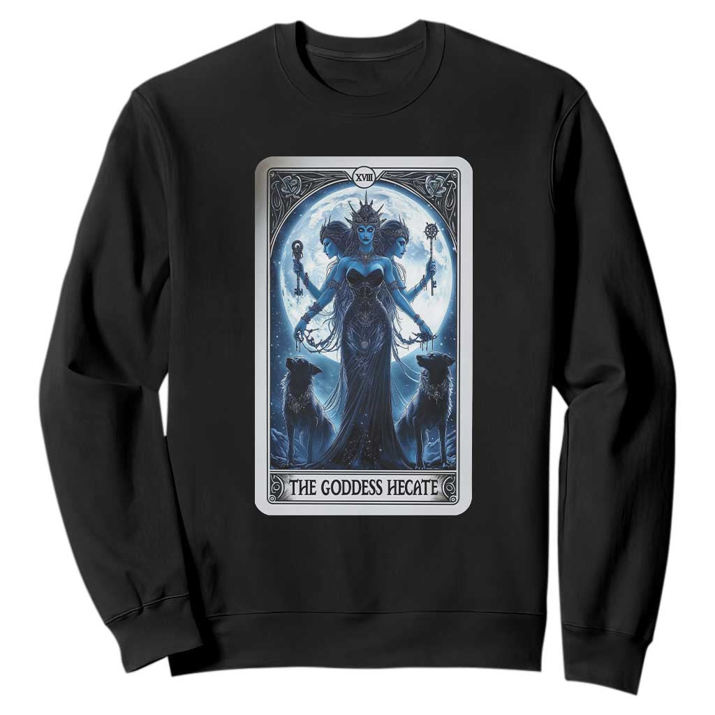 Greek Mythology Hecate Triple Goddess Sweatshirt Moon Pagan Gothic Witch TS09 Black Print Your Wear