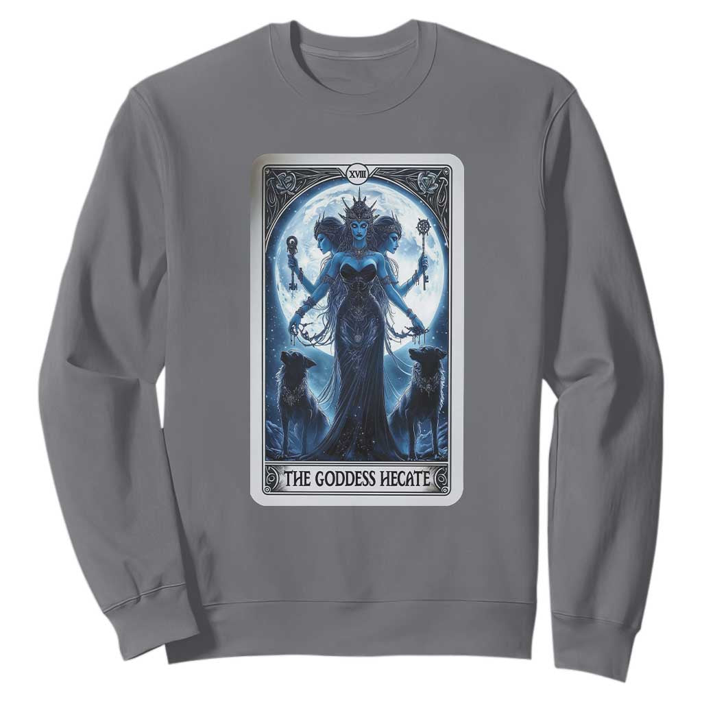 Greek Mythology Hecate Triple Goddess Sweatshirt Moon Pagan Gothic Witch TS09 Charcoal Print Your Wear