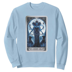 Greek Mythology Hecate Triple Goddess Sweatshirt Moon Pagan Gothic Witch TS09 Light Blue Print Your Wear