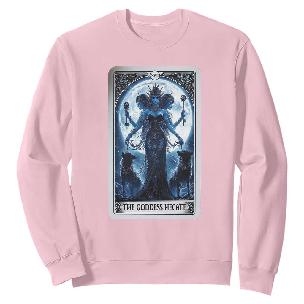 Greek Mythology Hecate Triple Goddess Sweatshirt Moon Pagan Gothic Witch TS09 Light Pink Print Your Wear