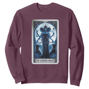 Greek Mythology Hecate Triple Goddess Sweatshirt Moon Pagan Gothic Witch TS09 Maroon Print Your Wear