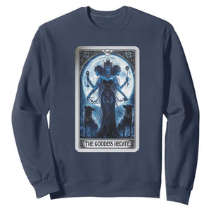 Greek Mythology Hecate Triple Goddess Sweatshirt Moon Pagan Gothic Witch TS09 Navy Print Your Wear