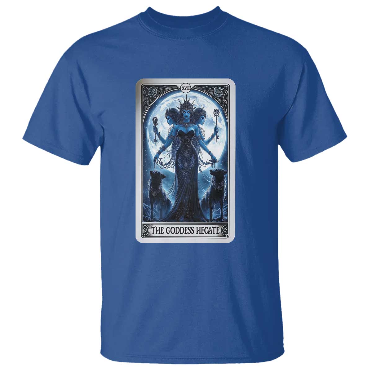 Greek Mythology Hecate Triple Goddess T Shirt Moon Pagan Gothic Witch TS09 Royal Blue Print Your Wear