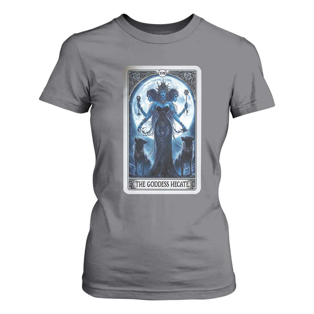 Greek Mythology Hecate Triple Goddess T Shirt For Women Moon Pagan Gothic Witch TS09 Charcoal Print Your Wear