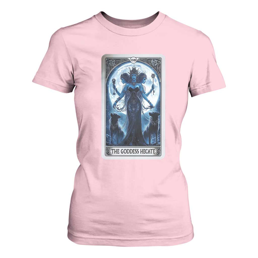 Greek Mythology Hecate Triple Goddess T Shirt For Women Moon Pagan Gothic Witch TS09 Light Pink Print Your Wear