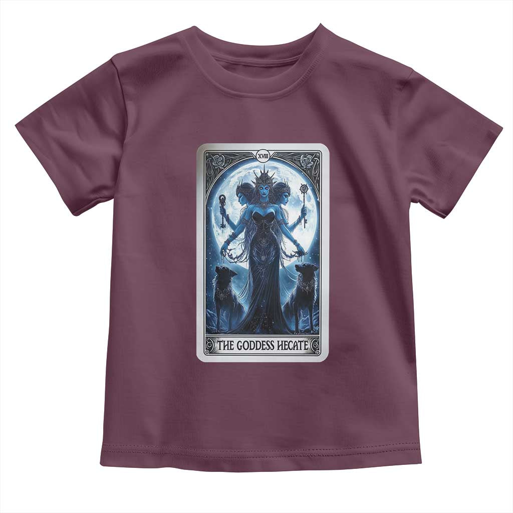 Greek Mythology Hecate Triple Goddess Toddler T Shirt Moon Pagan Gothic Witch TS09 Maroon Print Your Wear