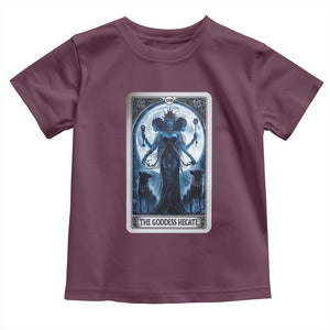 Greek Mythology Hecate Triple Goddess Toddler T Shirt Moon Pagan Gothic Witch TS09 Maroon Print Your Wear