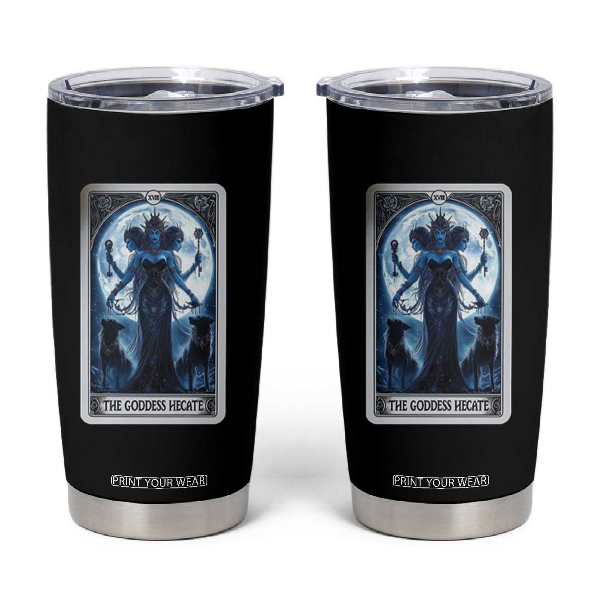 Greek Mythology Hecate Triple Goddess Tumbler Cup Moon Pagan Gothic Witch TS09 Black Print Your Wear