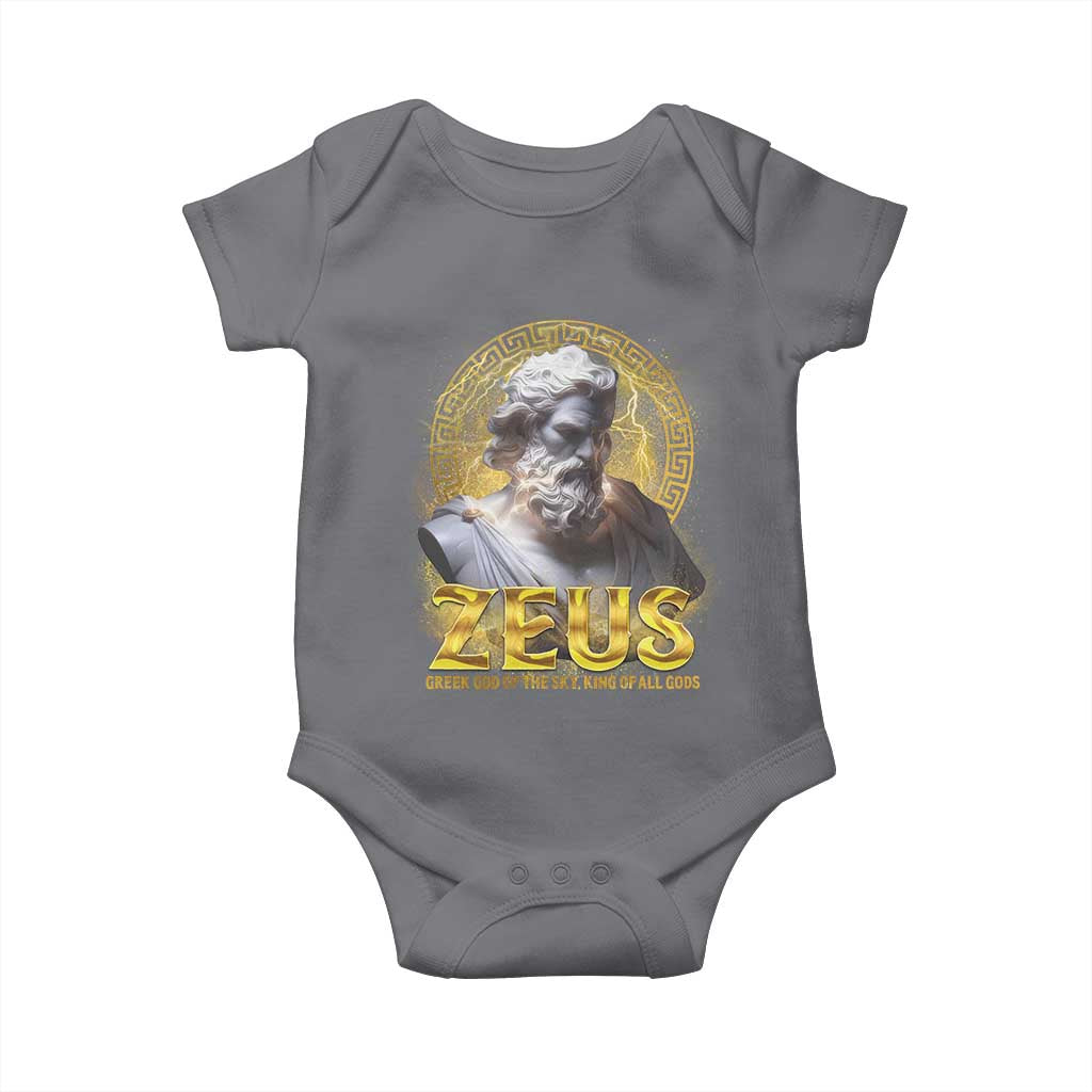 Greek Mythology Zeus Baby Onesie God Of The Sky King Of All Gods TS09 Charcoal Print Your Wear