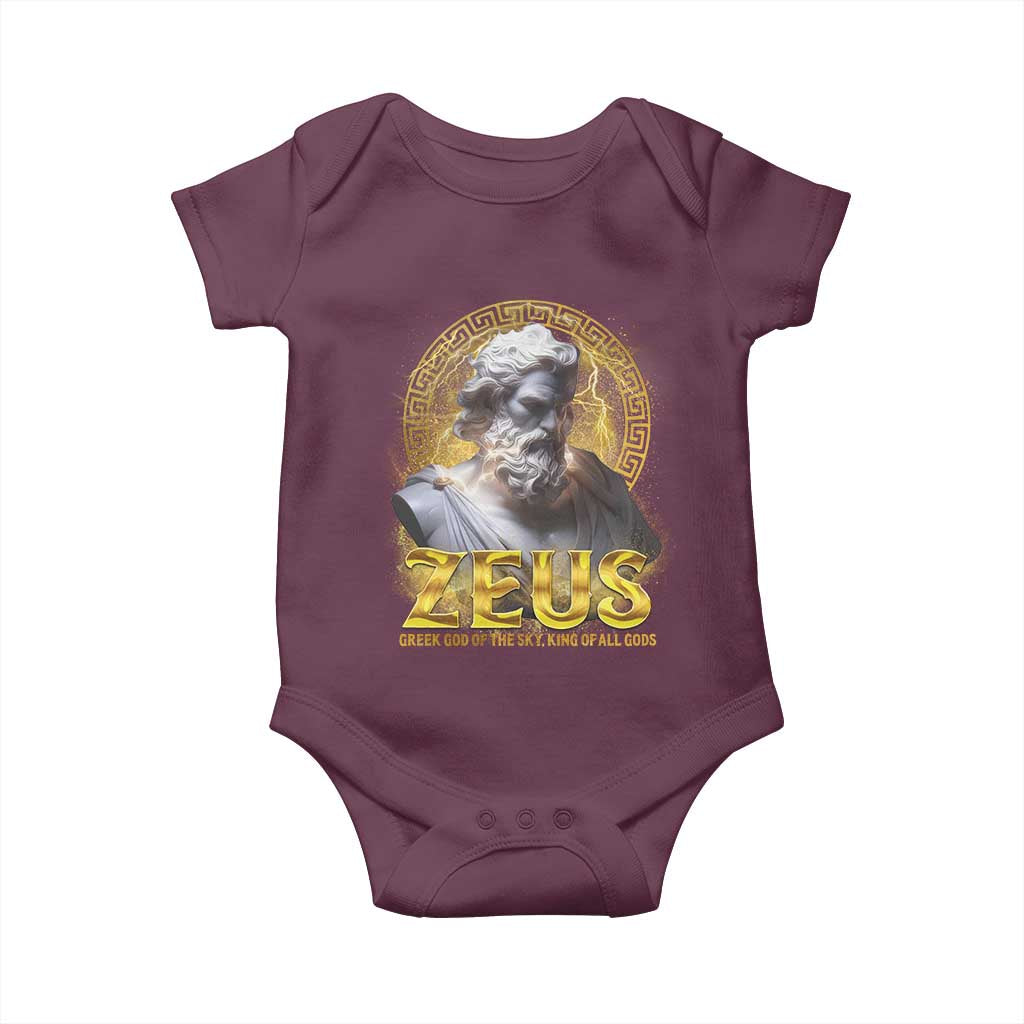 Greek Mythology Zeus Baby Onesie God Of The Sky King Of All Gods TS09 Maroon Print Your Wear