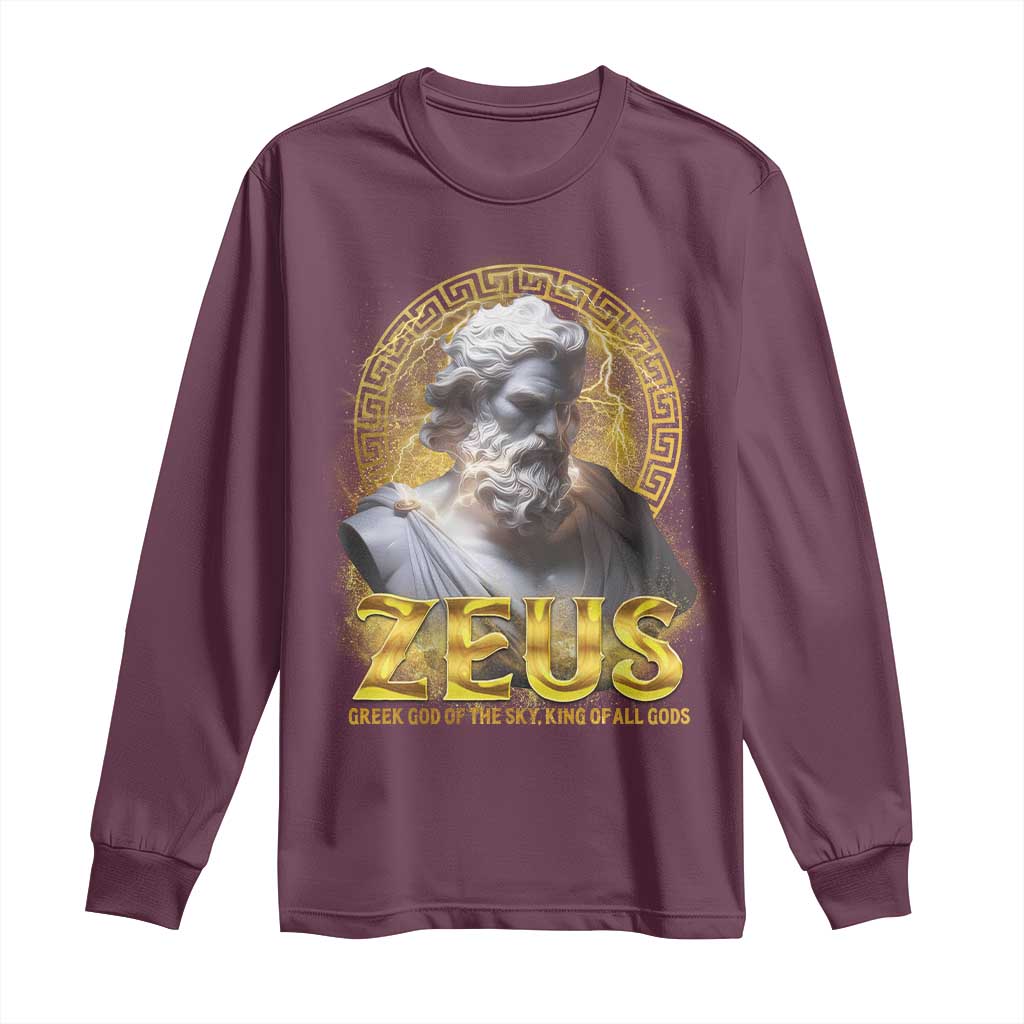 Greek Mythology Zeus Long Sleeve Shirt God Of The Sky King Of All Gods TS09 Maroon Print Your Wear