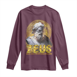 Greek Mythology Zeus Long Sleeve Shirt God Of The Sky King Of All Gods TS09 Maroon Print Your Wear