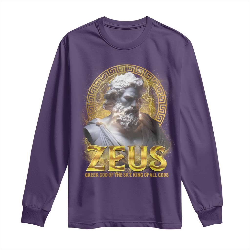 Greek Mythology Zeus Long Sleeve Shirt God Of The Sky King Of All Gods TS09 Purple Print Your Wear