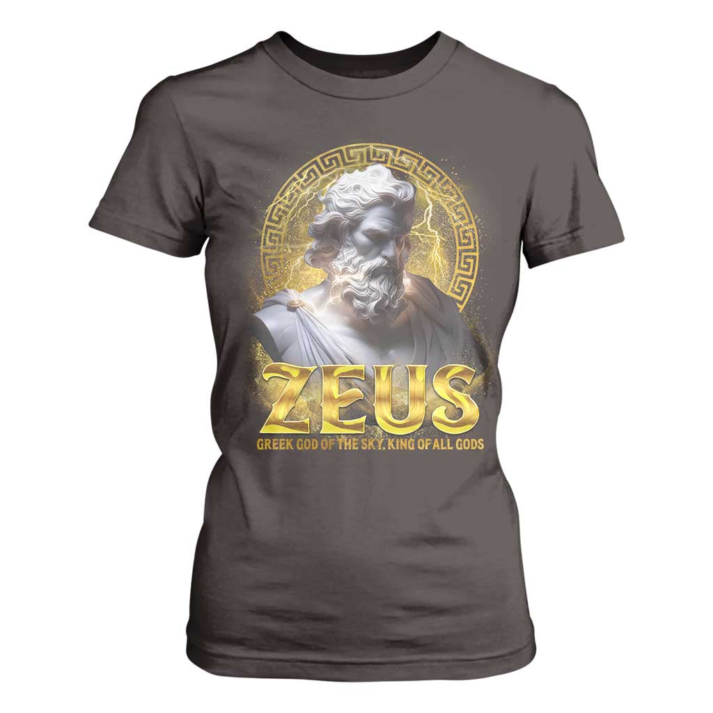 Greek Mythology Zeus T Shirt For Women God Of The Sky King Of All Gods TS09 Dark Chocolate Print Your Wear
