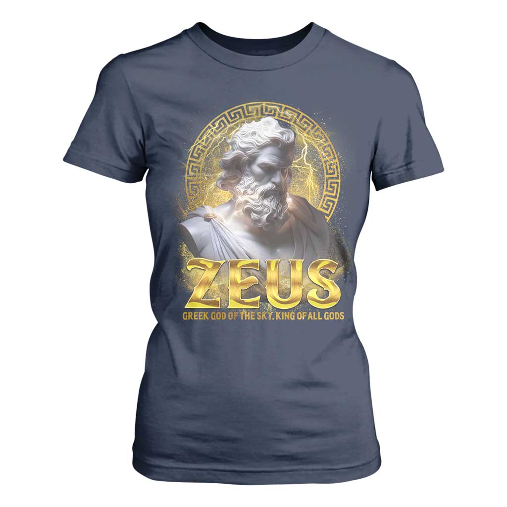 Greek Mythology Zeus T Shirt For Women God Of The Sky King Of All Gods TS09 Navy Print Your Wear