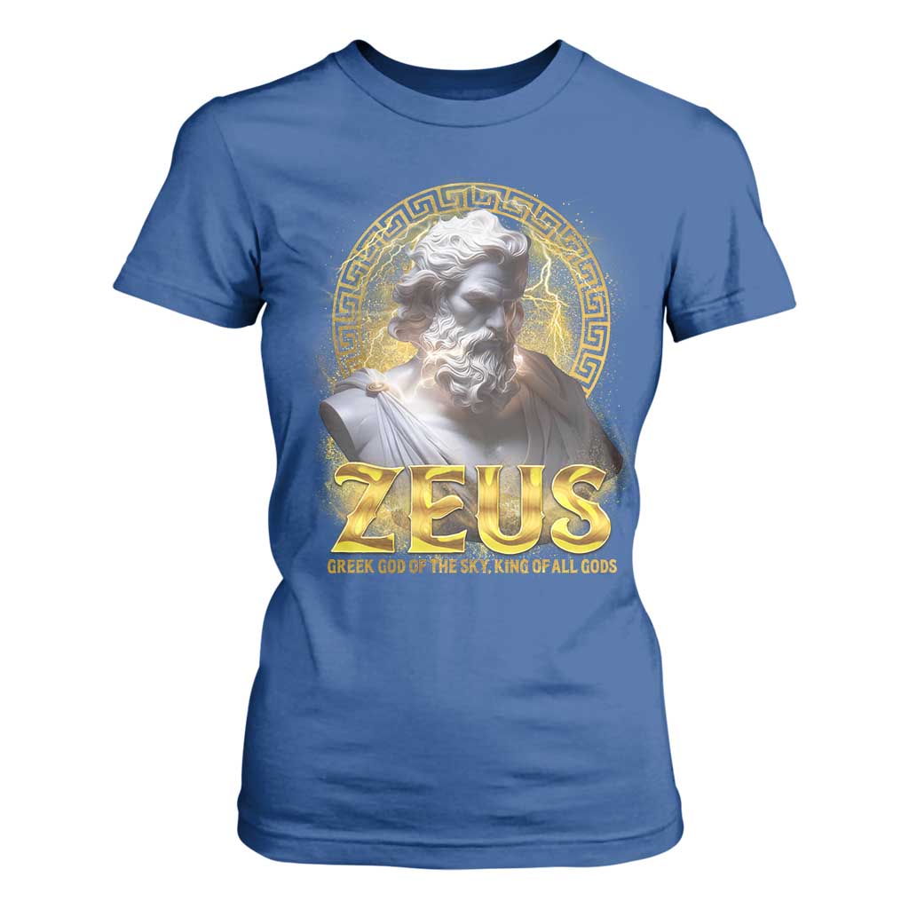 Greek Mythology Zeus T Shirt For Women God Of The Sky King Of All Gods TS09 Royal Blue Print Your Wear