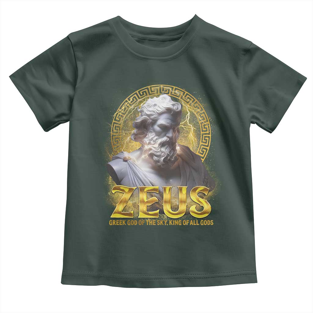 Greek Mythology Zeus Toddler T Shirt God Of The Sky King Of All Gods TS09 Dark Forest Green Print Your Wear