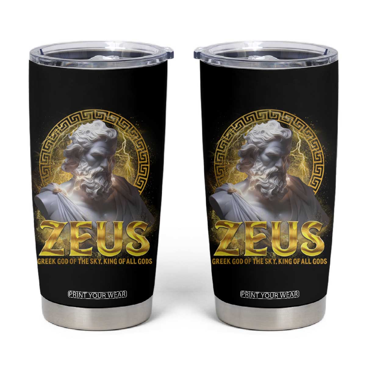 Greek Mythology Zeus Tumbler Cup God Of The Sky King Of All Gods TS09 Black Print Your Wear