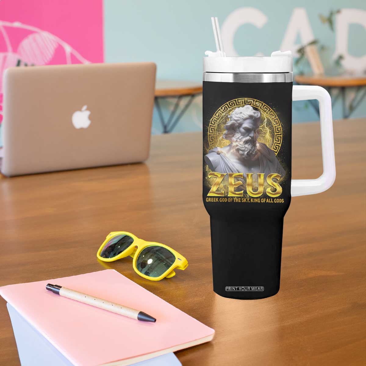 Greek Mythology Zeus Tumbler With Handle God Of The Sky King Of All Gods TS09 Print Your Wear