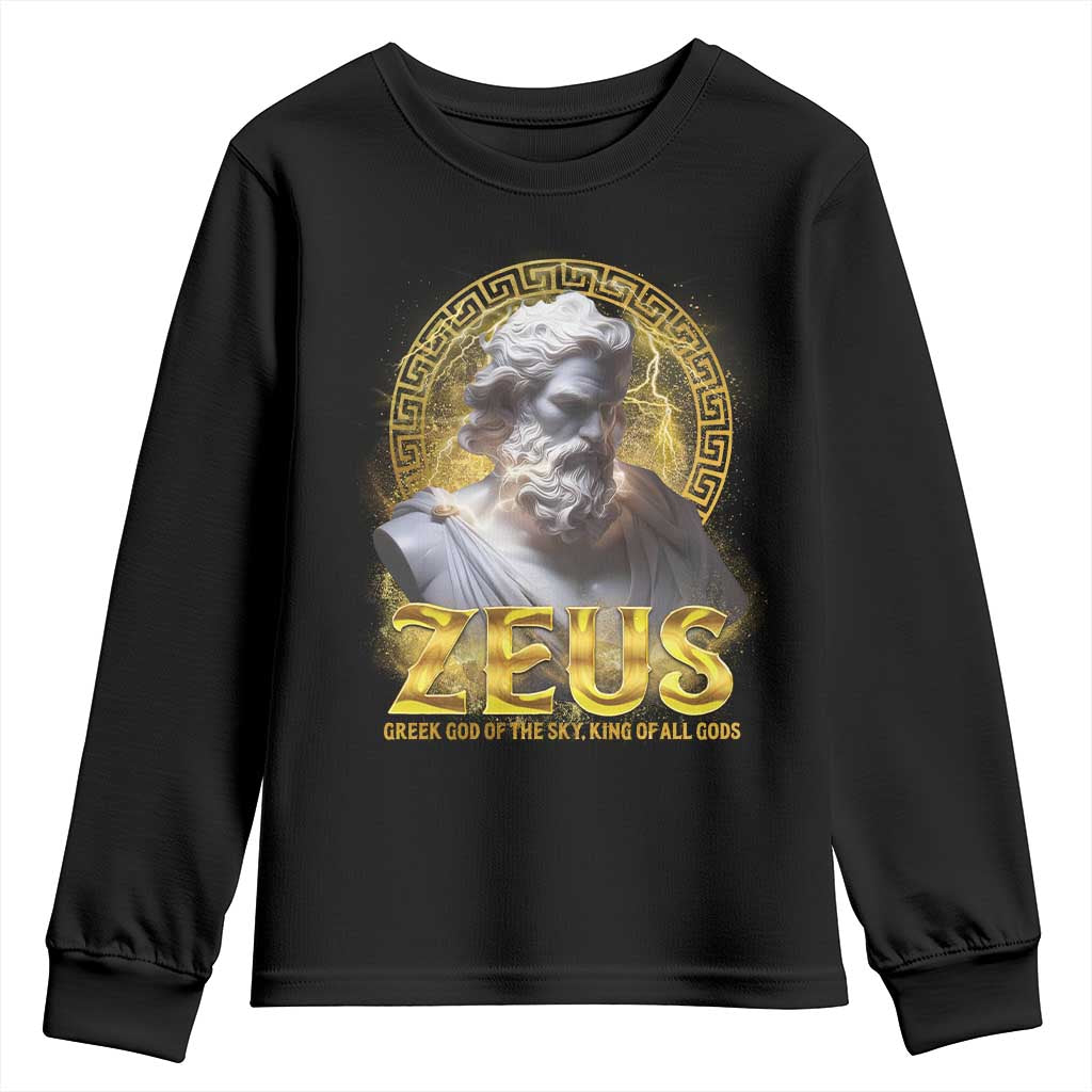 Greek Mythology Zeus Youth Sweatshirt God Of The Sky King Of All Gods TS09 Black Print Your Wear
