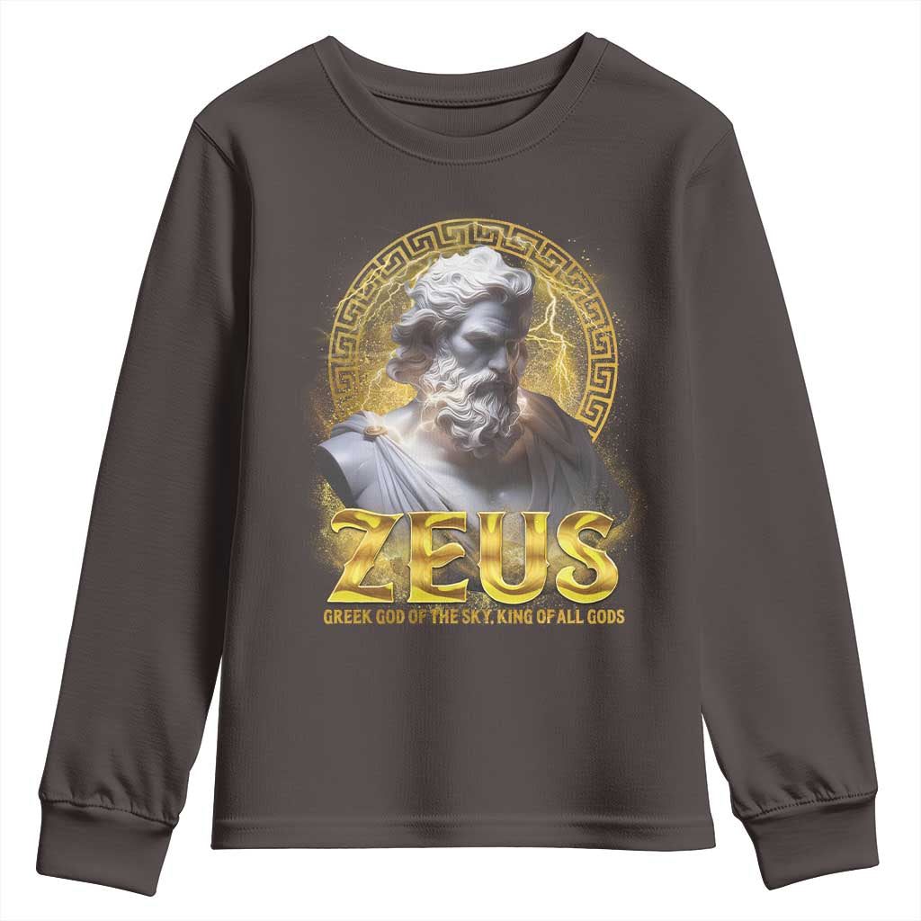 Greek Mythology Zeus Youth Sweatshirt God Of The Sky King Of All Gods TS09 Dark Chocolate Print Your Wear