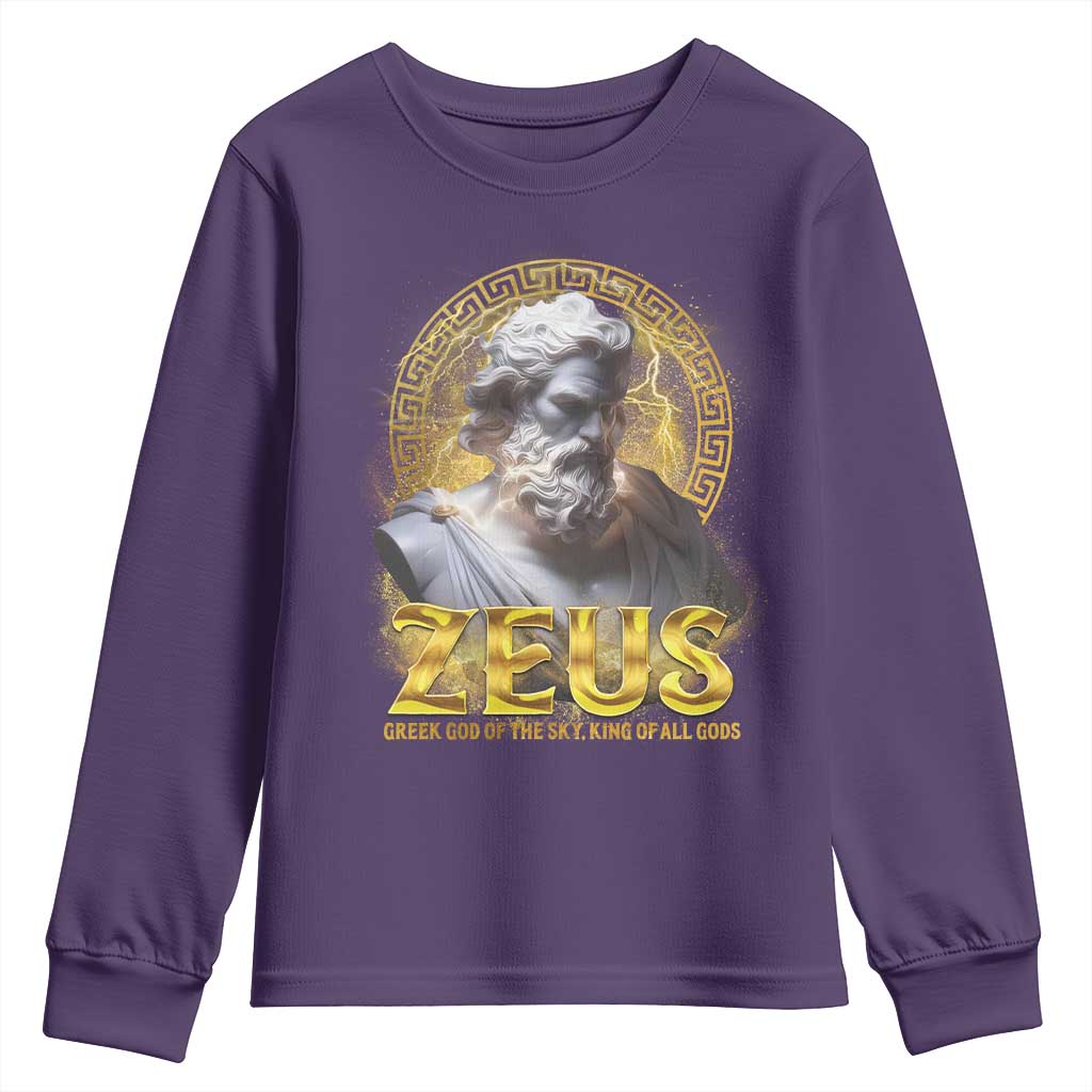 Greek Mythology Zeus Youth Sweatshirt God Of The Sky King Of All Gods TS09 Purple Print Your Wear