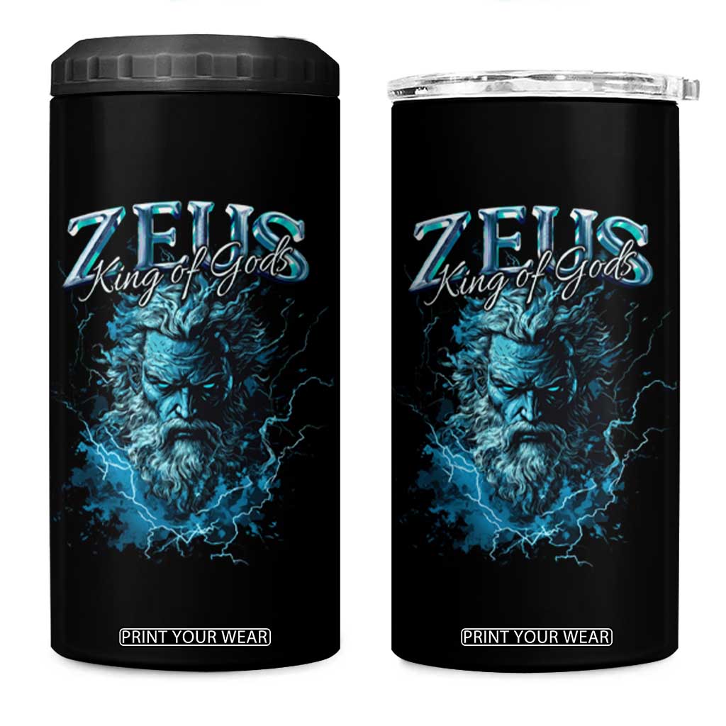 Greek Mythology Zeus 4 in 1 Can Cooler Tumbler King Of Gods TS09 One Size: 16 oz Black Print Your Wear